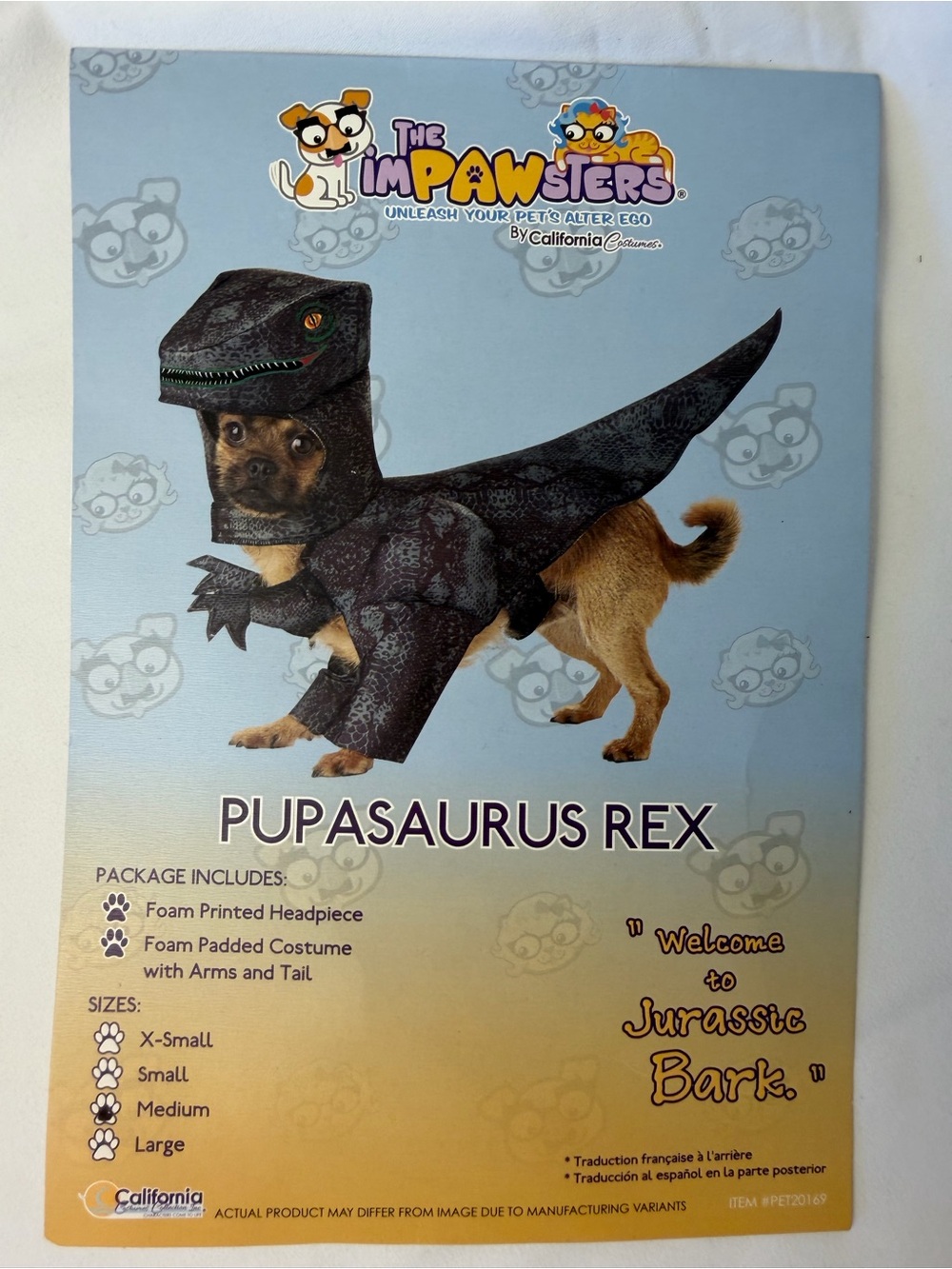 Pupasaurus Rex Dog Costume - Black